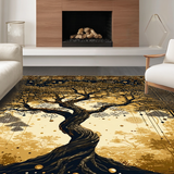 Ultra Soft Area Rug, Non Slip, Stain Resistant, Washable Area Rugs for Living Room, Bedroom, Modern Symbolic Nature Design(Gold)