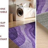 Ultra Soft Area Rug, Non Slip, Stain Resistant, Washable Area Rugs for Living Room, Bedroom, Eclectic Soft Textured Waves(Purple)