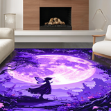 Ultra Soft Area Rug, Non Slip, Stain Resistant, Washable Area Rugs for Living Room, Bedroom, Lush Floral Fantasy Tapestry Style(Purple)