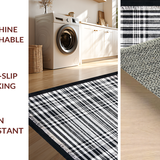 Ultra Soft Area Rug, Non Slip, Stain Resistant, Washable Area Rugs for Living Room, Bedroom, Modern Stripe Area Rug(Black)