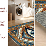 Ultra Soft Area Rug, Non Slip, Stain Resistant, Washable Area Rugs for Living Room, Bedroom, Traditional Cultural Motif Elegance(Brown)