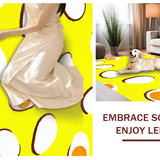 Ultra Soft Area Rug, Non Slip, Stain Resistant, Washable Area Rugs for Living Room, Bedroom, Lighthearted Quirky Character Design(Yellow)