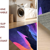Ultra Soft Area Rug, Non Slip, Stain Resistant, Washable Area Rugs for Living Room, Bedroom, Elegant Fluid Artistic Composition(Purple)