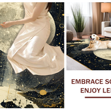Ultra Soft Area Rug, Non Slip, Stain Resistant, Washable Area Rugs for Living Room, Bedroom, Astrology Tarot Pathway Area Rug Lunar Eclipse Surreal Starry Night Motif(Gray)