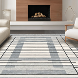 Ultra Soft Area Rug, Non Slip, Stain Resistant, Washable Area Rugs for Living Room, Bedroom, Elegant Subtle Diamond Configuration(Gray)