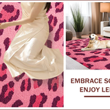 Ultra Soft Area Rug, Non Slip, Stain Resistant, Washable Area Rugs for Living Room, Bedroom, Modern Pink Leopard Print Rug for Kids Playroom(Pink)