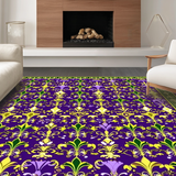 Ultra Soft Area Rug, Non Slip, Stain Resistant, Washable Area Rugs for Living Room, Bedroom, Minimalist Floral Curved Patterns(Purple)