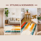 Ultra Soft Area Rug, Non Slip, Stain Resistant, Washable Area Rugs for Living Room, Bedroom, Artful Abstract Color Spectrum(Yellow)