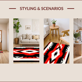 Ultra Soft Area Rug, Non Slip, Stain Resistant, Washable Area Rugs for Living Room, Bedroom, Modern Tribal Geometric Entryway Non-Shedding Carpet(Red)