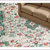 Cream Beige Distressed Artful Design(White)