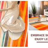 Ultra Soft Area Rug, Non Slip, Stain Resistant, Washable Area Rugs for Living Room, Bedroom, Artful Diamond Arrangement in Orange(Orange)