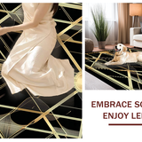 Ultra Soft Area Rug, Non Slip, Stain Resistant, Washable Area Rugs for Living Room, Bedroom, Sophisticated Black and Gold Fusion(Gold)
