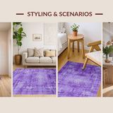 Ultra Soft Area Rug, Non Slip, Stain Resistant, Washable Area Rugs for Living Room, Bedroom, Chic Eclectic Gradient Look(Purple)