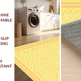 Ultra Soft Area Rug, Non Slip, Stain Resistant, Washable Area Rugs for Living Room, Bedroom, Vibrant Round Patterned Delight(Yellow)