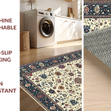 Ultra Soft Area Rug, Non Slip, Stain Resistant, Washable Area Rugs for Living Room, Bedroom, Quaint Neutral Garden Theme(Beige)