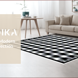 Ultra Soft Area Rug, Non Slip, Stain Resistant, Washable Area Rugs for Living Room, Bedroom, Classic Checkered Black and White Nursery Rug(Black)