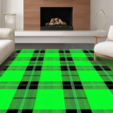 Ultra Soft Area Rug, Non Slip, Stain Resistant, Washable Area Rugs for Living Room, Bedroom, Rustic Buffalo Plaid Motif(Black)