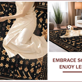 Ultra Soft Area Rug, Non Slip, Stain Resistant, Washable Area Rugs for Living Room, Bedroom, Vintage Inspired Primitive Elegance(Black)