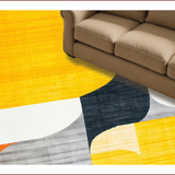 Ultra Soft Area Rug, Non Slip, Stain Resistant, Washable Area Rugs for Living Room, Bedroom, Vibrant Modern Abstract Composition(Yellow)