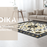Ultra Soft Area Rug, Non Slip, Stain Resistant, Washable Area Rugs for Living Room, Bedroom, Sunny Floral Whirl(White)
