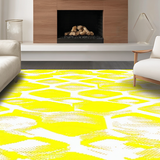 Ultra Soft Area Rug, Non Slip, Stain Resistant, Washable Area Rugs for Living Room, Bedroom, Vibrant Wildlife Geometry Theme(Yellow)