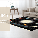 Ultra Soft Area Rug, Non Slip, Stain Resistant, Washable Area Rugs for Living Room, Bedroom, Chic Colorful Circle Aesthetic(Red)