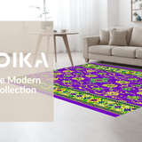 Ultra Soft Area Rug, Non Slip, Stain Resistant, Washable Area Rugs for Living Room, Bedroom, Luxurious Multi-Color Geometric Motif(Purple)
