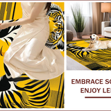 Ultra Soft Area Rug, Non Slip, Stain Resistant, Washable Area Rugs for Living Room, Bedroom, Dynamic Yellow Black Print(Black)