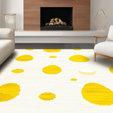 Ultra Soft Area Rug, Non Slip, Stain Resistant, Washable Area Rugs for Living Room, Bedroom, Sunny Egg Inspired Decoration(Yellow)
