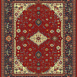 Ultra Soft Area Rug, Non Slip, Stain Resistant, Washable Area Rugs for Living Room, Bedroom, Rustic Red and Gold Patterns(Red)
