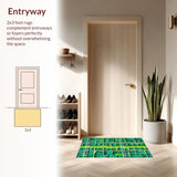 Ultra Soft Area Rug, Non Slip, Stain Resistant, Washable Area Rugs for Living Room, Bedroom, Colorful Car Track Nursery Rug with Friction Vehicles(Green)