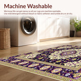 Ultra Soft Area Rug, Non Slip, Stain Resistant, Washable Area Rugs for Living Room, Bedroom, Beige Denim Area(Purple)