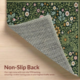 Ultra Soft Area Rug, Non Slip, Stain Resistant, Washable Area Rugs for Living Room, Bedroom, Maximalist Green Boho Living Room Non Slip Rug(Green)