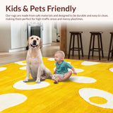 Ultra Soft Area Rug, Non Slip, Stain Resistant, Washable Area Rugs for Living Room, Bedroom, Elegant Cozy Shaggy Appeal(Yellow)