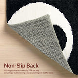Ultra Soft Area Rug, Non Slip, Stain Resistant, Washable Area Rugs for Living Room, Bedroom, Modern Circular Living Room Washable Accent Rug(Black)