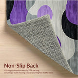 Ultra Soft Area Rug, Non Slip, Stain Resistant, Washable Area Rugs for Living Room, Bedroom, Sophisticated Grey and Purple Fusion(Purple)