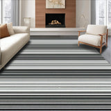 Ultra Soft Area Rug, Non Slip, Stain Resistant, Washable Area Rugs for Living Room, Bedroom, Modern Rustic Striped Visual Appeal(Black)