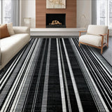 Ultra Soft Area Rug, Non Slip, Stain Resistant, Washable Area Rugs for Living Room, Bedroom, Chic Black and White Geometric Rug, Handcrafted Design for Modern Decor(Black)