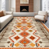 Ultra Soft Area Rug, Non Slip, Stain Resistant, Washable Area Rugs for Living Room, Bedroom, Transitional Colorful Geometric Concept(Beige)