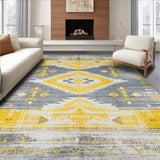 Chic Yellow and Grey Geometric Fusion(Gray)