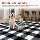 Ultra Soft Area Rug, Non Slip, Stain Resistant, Washable Area Rugs for Living Room, Bedroom, Modern Vintage Shaggy Bedroom Carpet(Black)