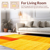 Ultra Soft Area Rug, Non Slip, Stain Resistant, Washable Area Rugs for Living Room, Bedroom, Bold Geometric Tiled Composition(Yellow)