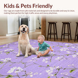 Ultra Soft Area Rug, Non Slip, Stain Resistant, Washable Area Rugs for Living Room, Bedroom, Stylish Soft Round Shag Decor(Purple)