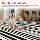 Ultra Soft Area Rug, Non Slip, Stain Resistant, Washable Area Rugs for Living Room, Bedroom, Entrance Rug Versatile Black & White(Black)