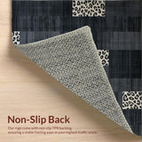 Ultra Soft Area Rug, Non Slip, Stain Resistant, Washable Area Rugs for Living Room, Bedroom, Sophisticated Dark Grey Animal Motif(Gray)