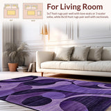 Ultra Soft Area Rug, Non Slip, Stain Resistant, Washable Area Rugs for Living Room, Bedroom, Elegant Dark Purple Shag Texture(Purple)