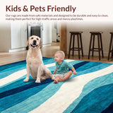 Ultra Soft Area Rug, Non Slip, Stain Resistant, Washable Area Rugs for Living Room, Bedroom, Rustic Beach Scene Motif(Blue)