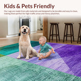 Ultra Soft Area Rug, Non Slip, Stain Resistant, Washable Area Rugs for Living Room, Bedroom, Vibrant Retro Home Office Plush Area Rug(Green)