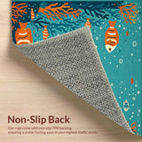 Ultra Soft Area Rug, Non Slip, Stain Resistant, Washable Area Rugs for Living Room, Bedroom, Vibrant Sea Life Motif(Blue)