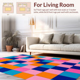 Whimsical Modernist Checkered Design(Blue)